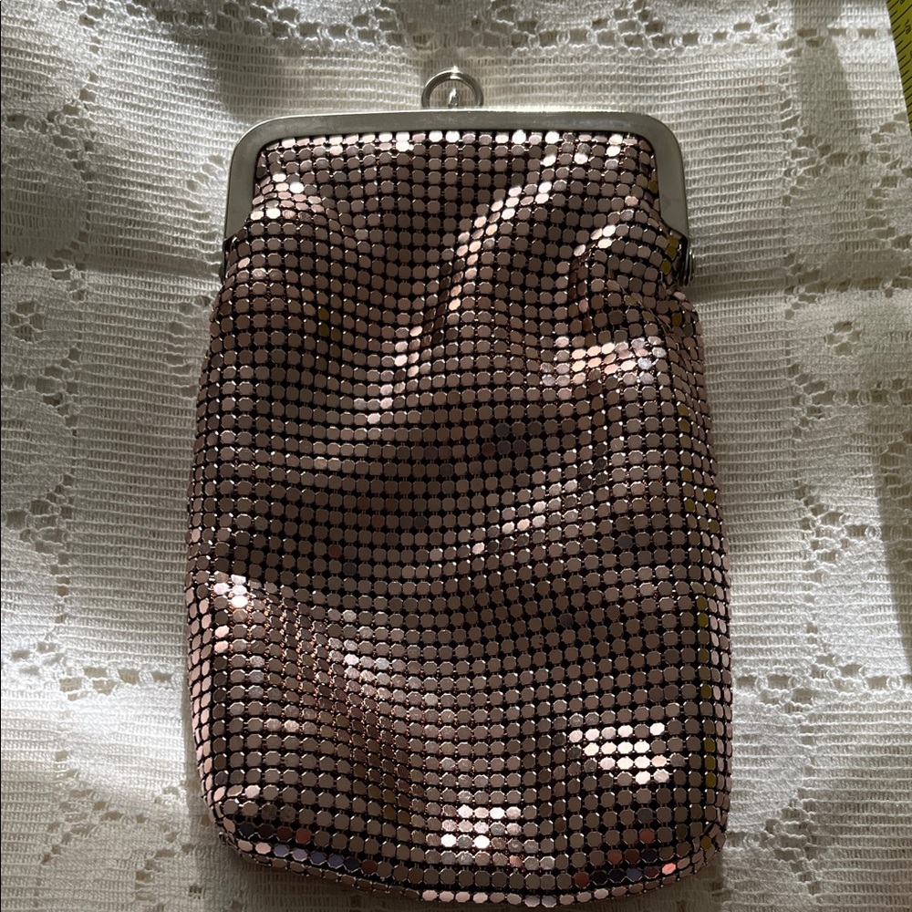 Elegant Pink Mesh Evening Clutch